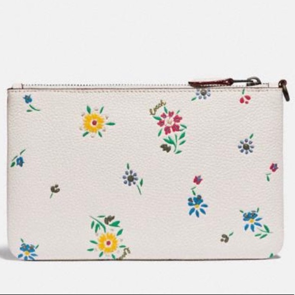 Coach Scattered Wildflower Print Wristlet With Detachable Wrist Strap. - Picture 2 of 8
